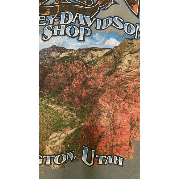 2014 Harley-Davidson 2XL Zion Washington Utah Motorcycle Biker Tee Mountains - Picture 5 of 11